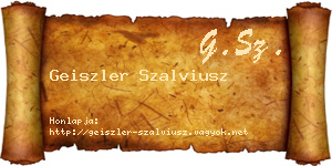 Geiszler Szalviusz névjegykártya